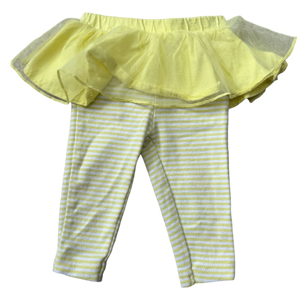 Carter's yellow striped footless leggings w/ Tutu | Size 3M