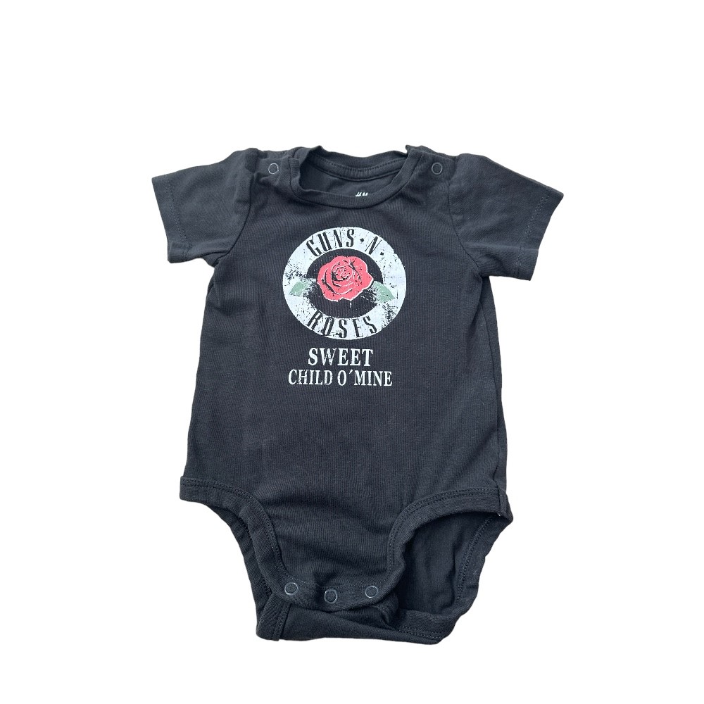 H&M Organic Cotton Guns & Roses Onesis| Size 3M