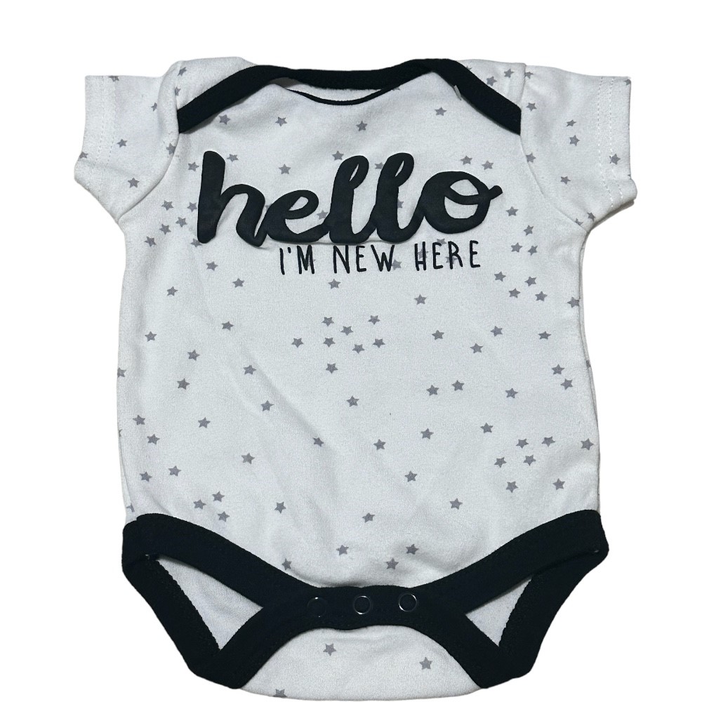 baby gear "hello I'm new here" onesis | Size 0-3m