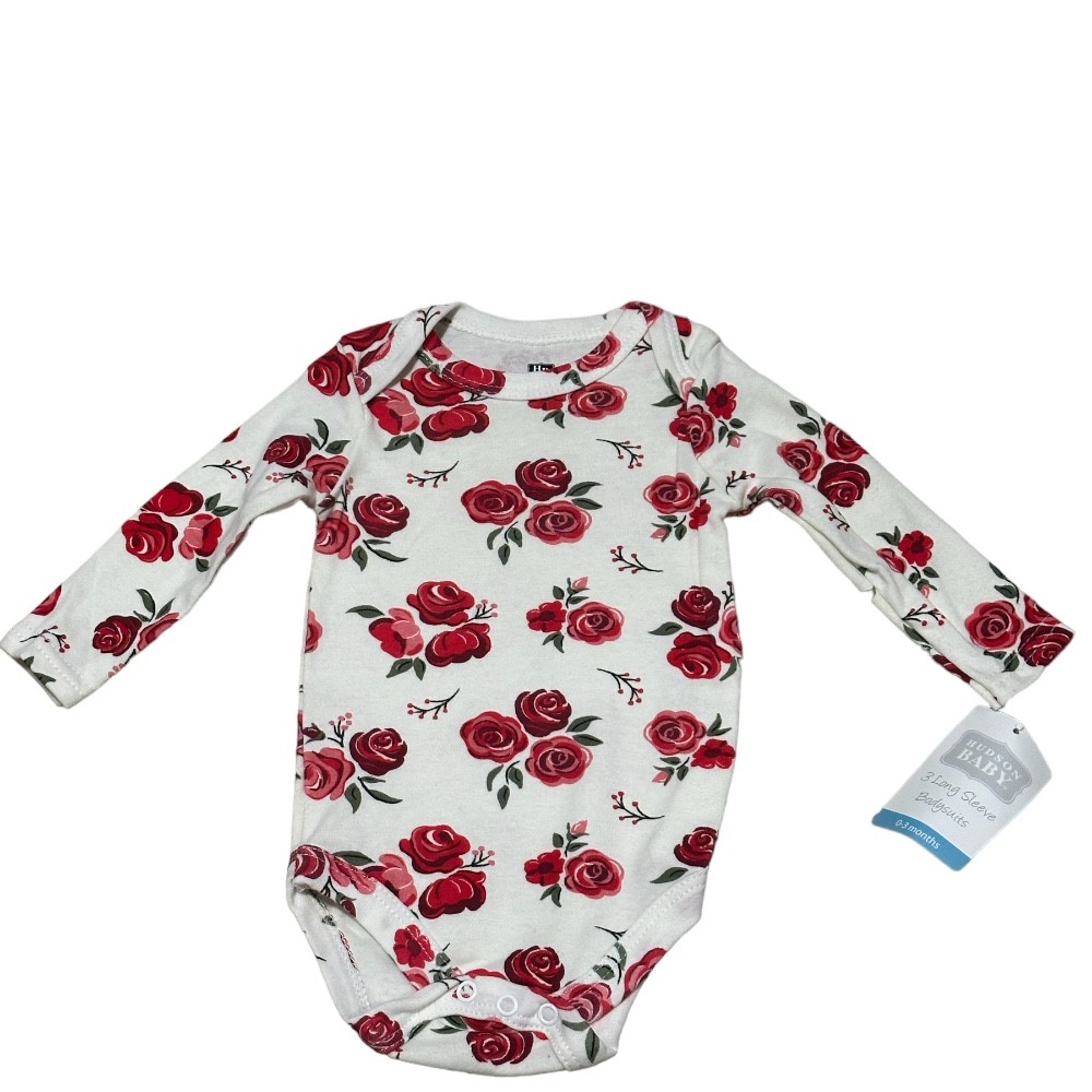 HB (Hudson Baby) New Floral Long Sleeve Bodysuit | Size 0-3M