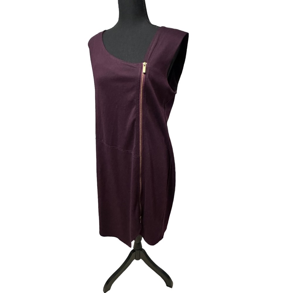Nina Leonard Dark Plum Dress | Size XL