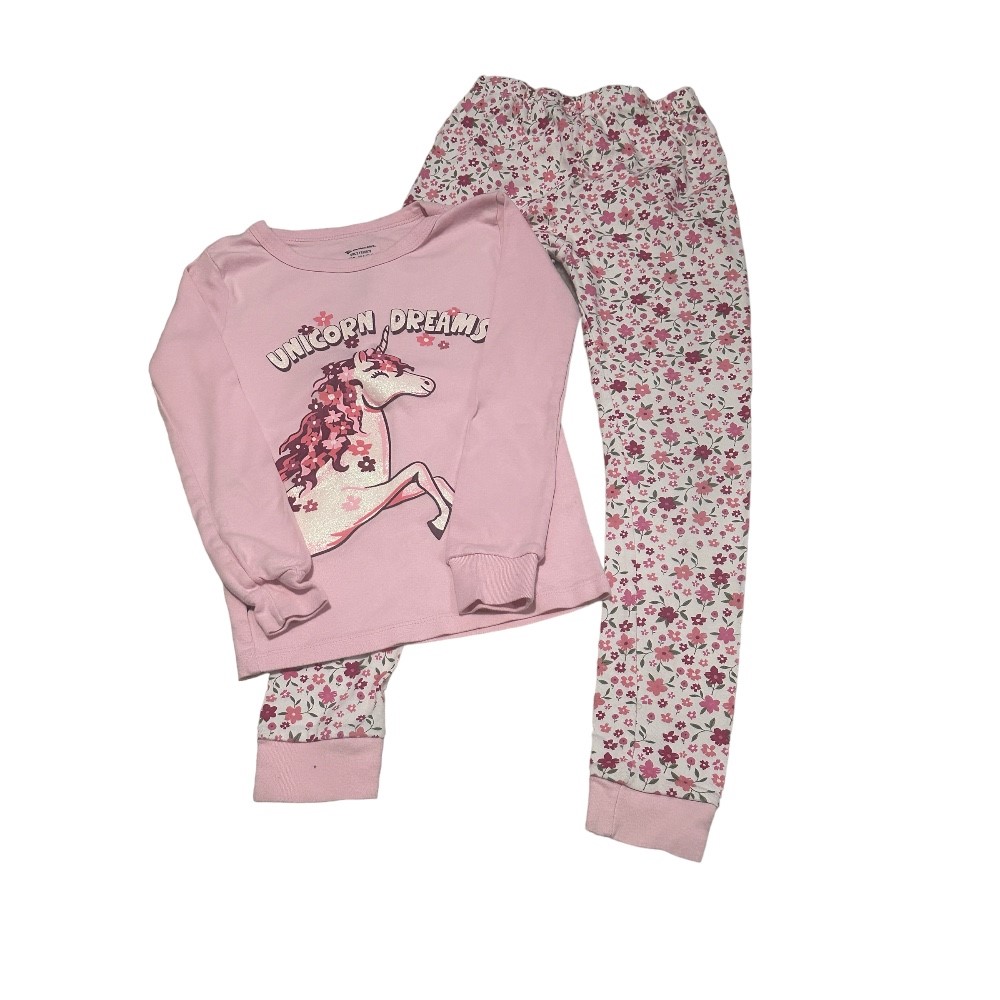 Member's Mark Snug-fitting Pink/Burgandy Unicorn Pajamas | Size 7