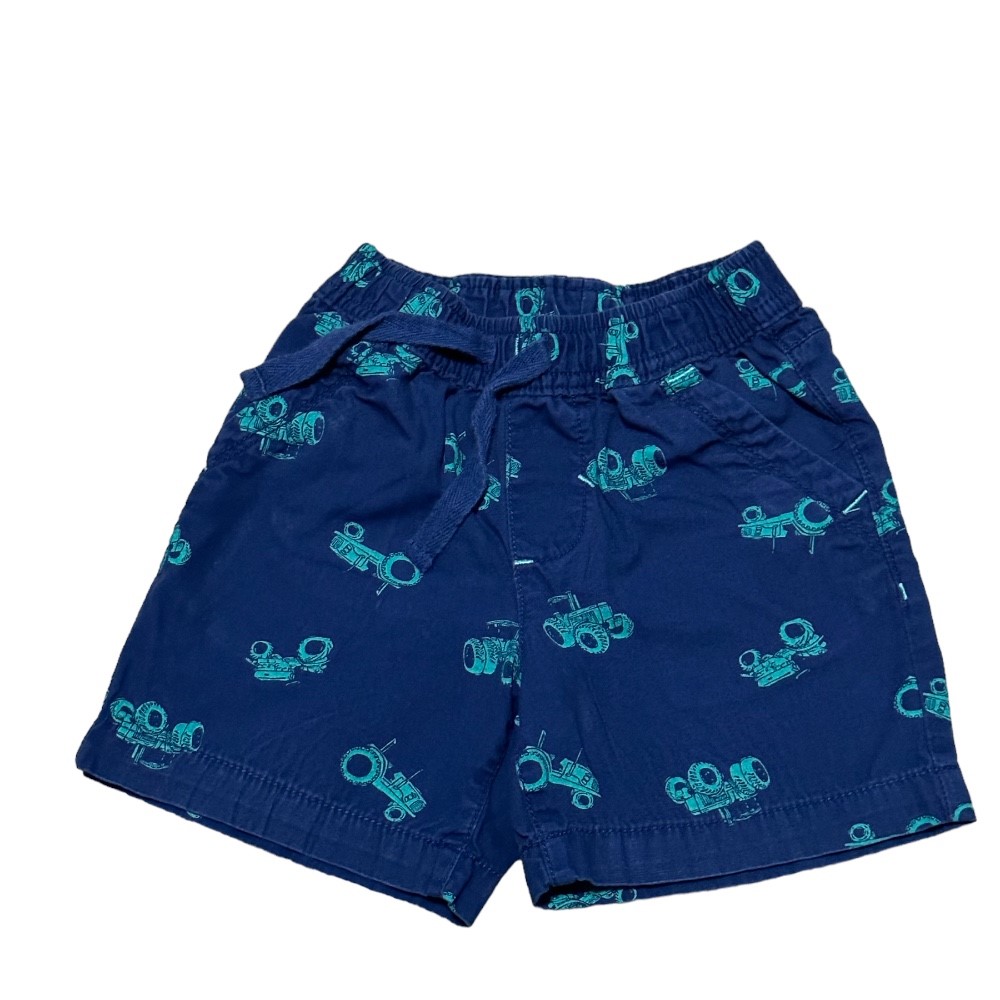 JK Boys Navy & Green Drawstring Shorts | Size 2T