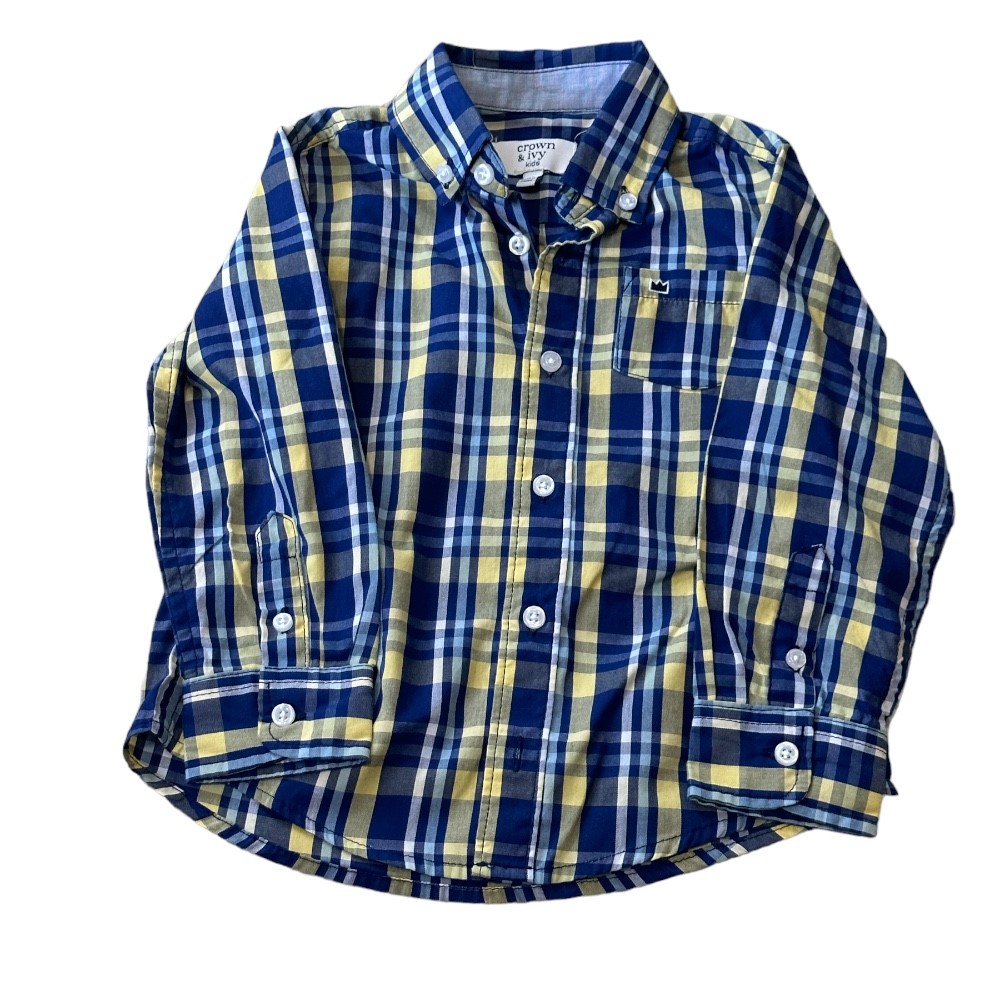 Crown & Ivy Kids Long Sleeve Button-Down Shirt | Size 3T