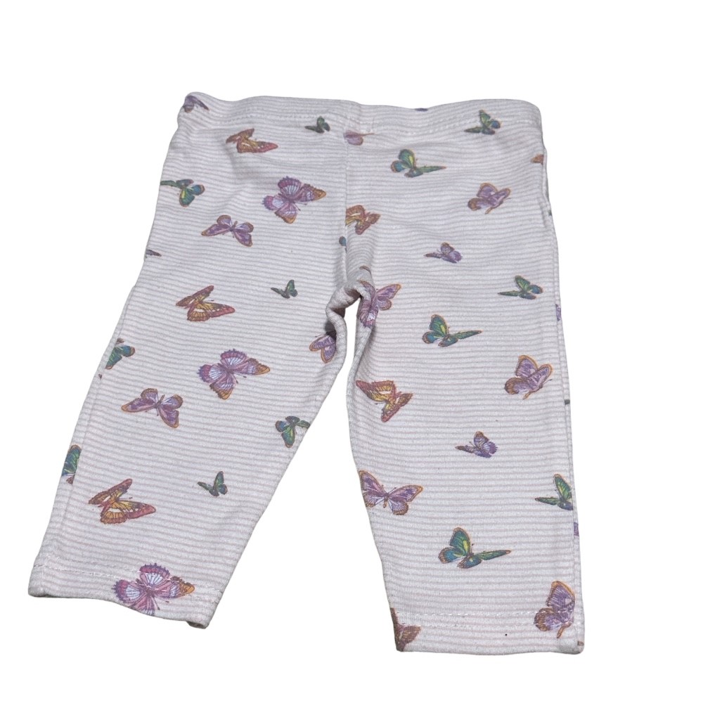 Light Pink w/ Butterflies Baby Pants | Size 6-9 M