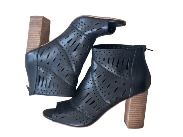 Restricted Black Open Toed Boot | Size 8