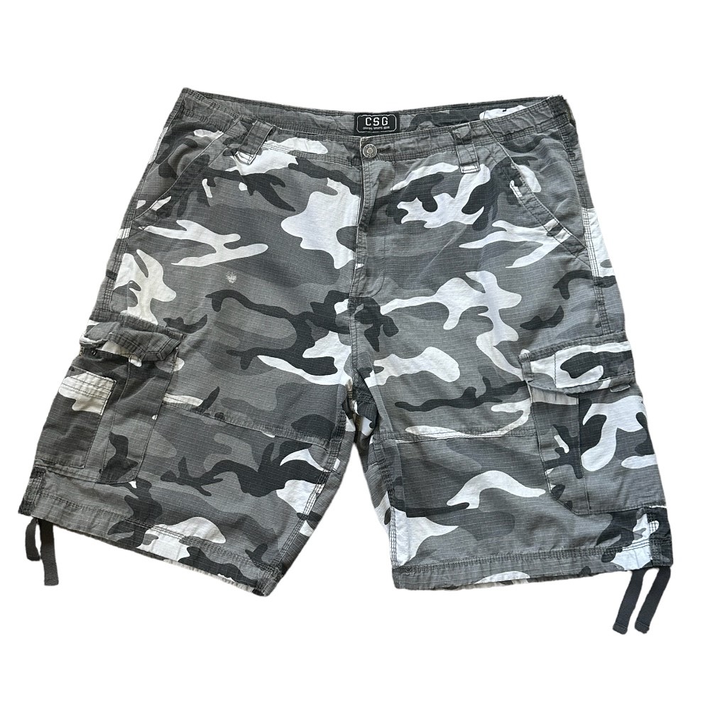Champs Sports Gear (CSG) Men's Gray Camo Cargo shorts w/ Drawstring | Size 42