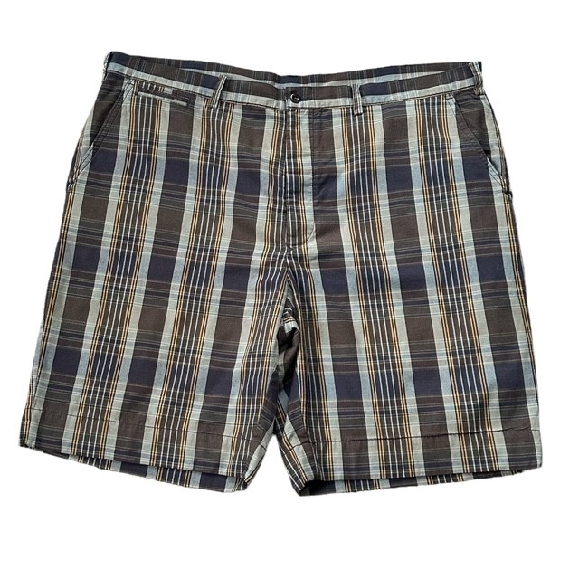 Polo Ralph Lauren Men's Dark Brown & Sage Plaid Chino Shorts | Size 44B