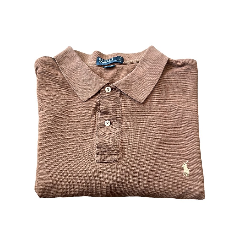 Polo by Ralph Lauren Brown Men's Short Sleeve Tan Pony Logo Shirt | Size 2XLT Tall