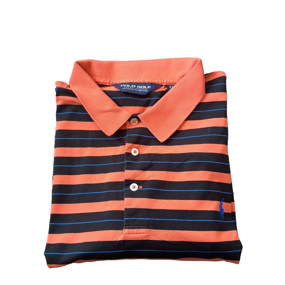 Polo Golf Ralph Lauren Striped Men's Short Sleeve Royal Blue Pony Logo Shirt | Size XXL