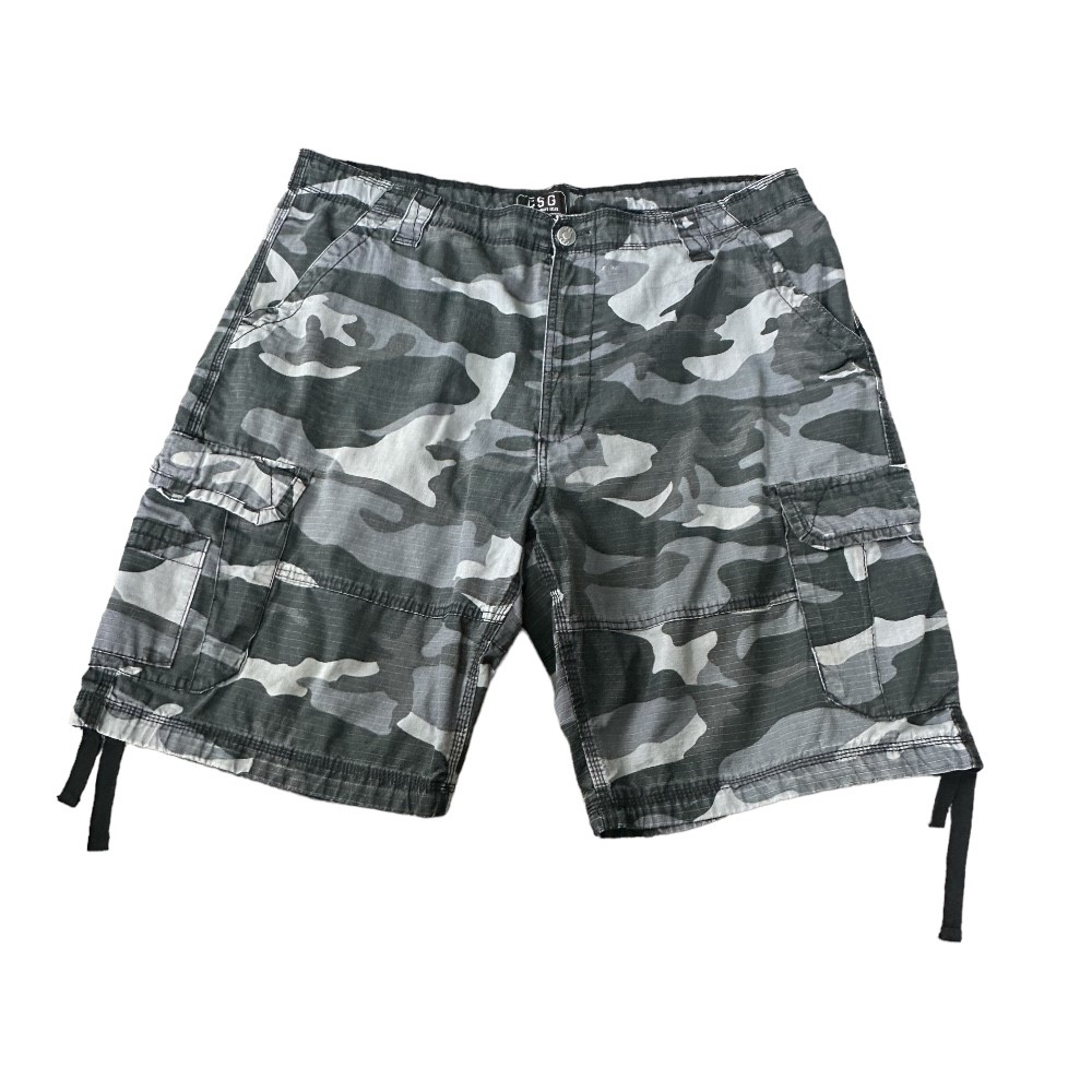 Champs Sports Gear (CSG) Men’s Gray Camo Cargo shorts w/ Drawstring | Size 42