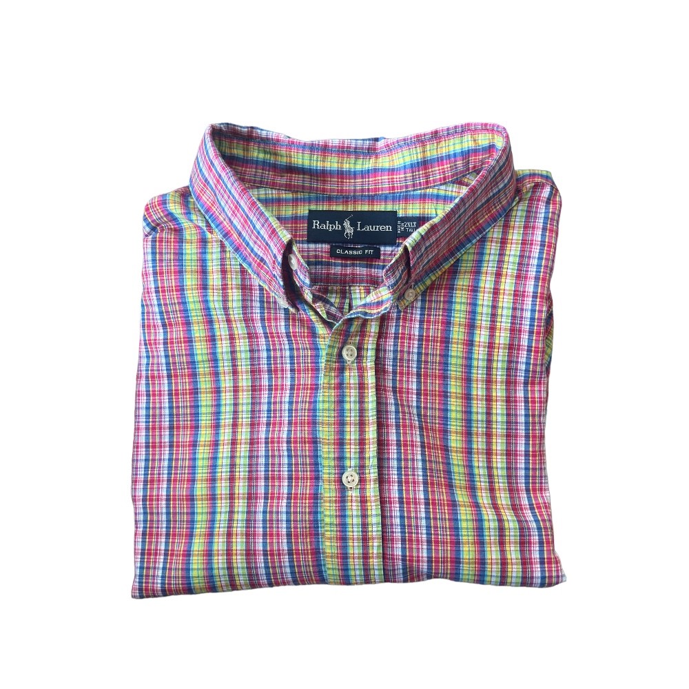 Ralph Lauren Classic Fit Plaid (Multi-Colored) Oxford Button Down Men’s Shirt | Size 2XL Tall