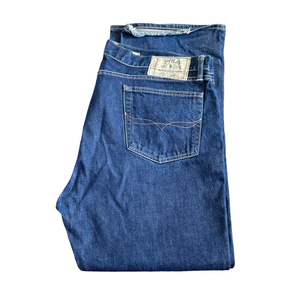 Polo Ralph Lauren Jeans Men's Boot Cut 750 Dark Wash Button Fly Denim - Size 42x30