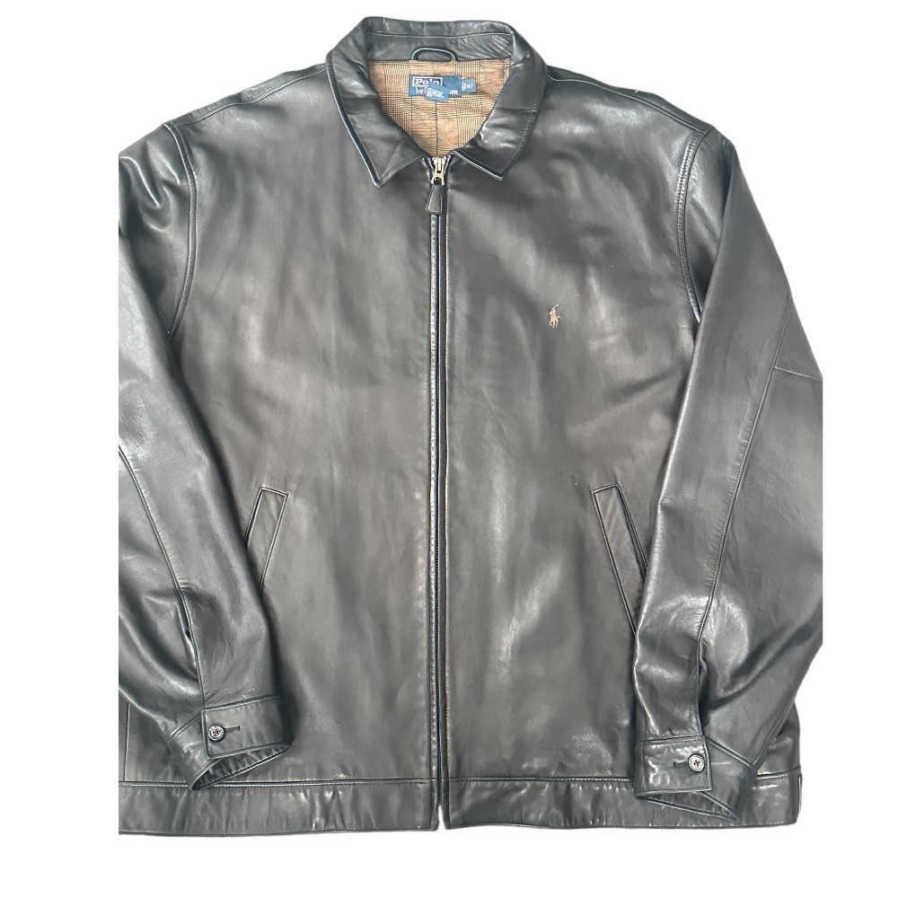 Polo Ralph Lauren Genuine Dark Brown Leather Coat-  Size 3LT