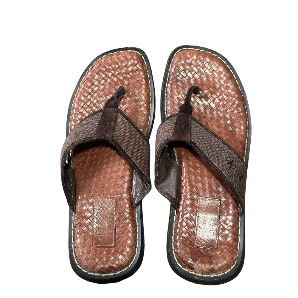 Men's Tommy Bahama Caicos Leather Woven Island Sandals - Size12M