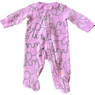 Carter's Lavender & Gray elephant print onesie | Size 3M