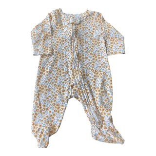 Carter's -Child of Mine Gold/Gray Printed Footed Sleeper | Size 0-3 Months